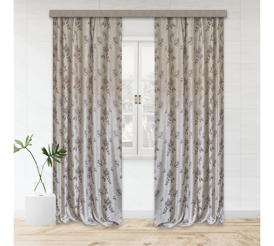 Портьерные шторы witerra жаккард фиалка темно-бежевый 135x260 см 2 шт 44785