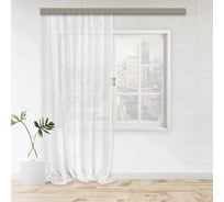 Штора witerra тюль лен деворе листья jyb005 молочный 150x275 см 100693