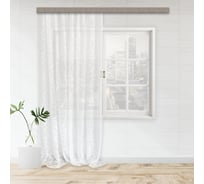 Штора witerra тюль лен деворе листья jyb005 молочный 300x275 см 100694