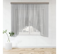 Штора для кухни witerra вуаль-однотонная, арка, 285x160, серый 104290