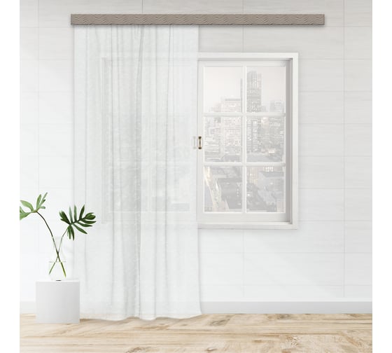 Штора witerra вуаль, с тиснением, бабочки, 200x260 см, белый 10125 1