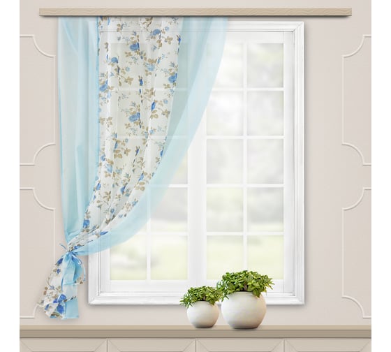 Штора для кухни witerra моника, 140x160, голубой 46203