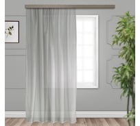 Штора witerra вуаль, с тиснением, вензель, 300x260 см, серый 10298