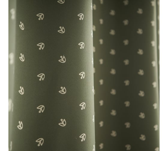 Штора witerra блэкаут, w печать 0044, хаки, 150x270, 1 шт 109164