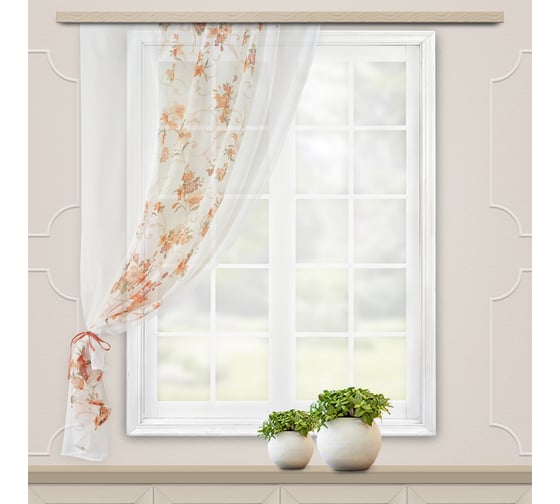 Штора для кухни witerra моника, 140x160, персик-молочный 103924 1