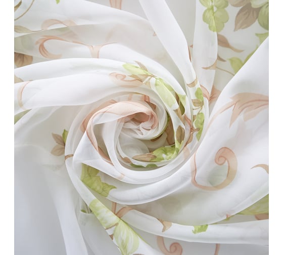 Штора для кухни witerra моника, 140x160, зеленый-молочный 103922
