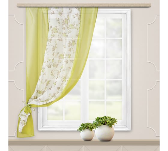 Штора для кухни witerra моника, 140x160, зеленый 46200 1