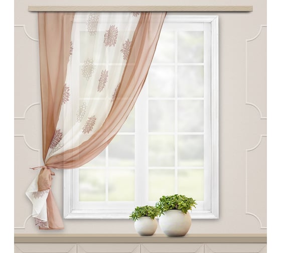 Штора для кухни witerra моника, 140x160, какао 46205