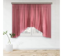 Штора для кухни witerra вуаль-однотонная, арка, 285x160, бордо 104278