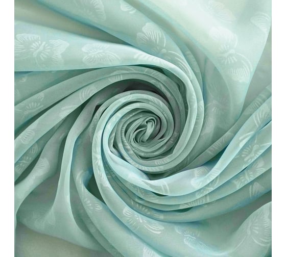 Штора witerra вуаль, с тиснением, бабочки, 150x260 см, голубой 10342