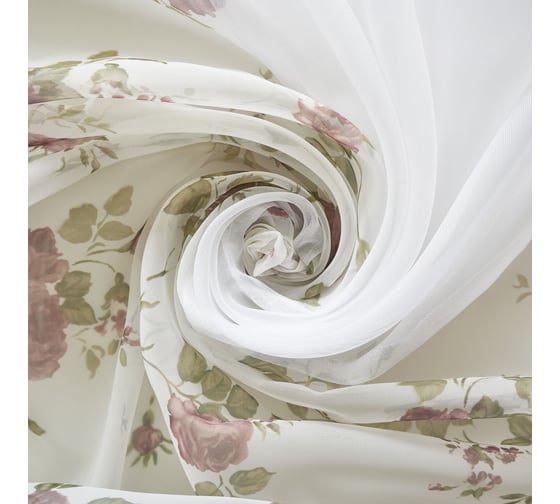 Штора для кухни witerra моника, 140x160, светлый-коричневый-молочный 103925