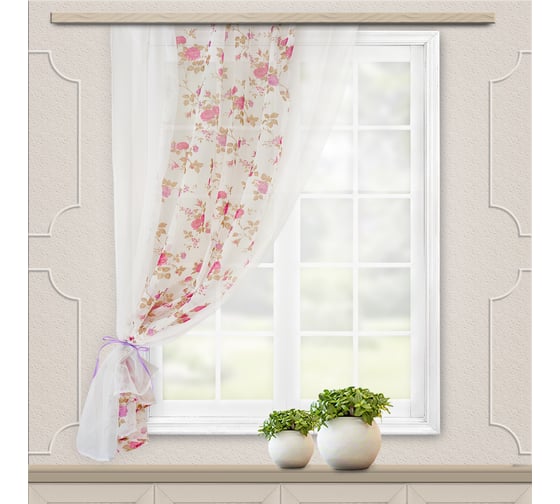Штора для кухни witerra моника, 140x160, темно-розовый 103658 1