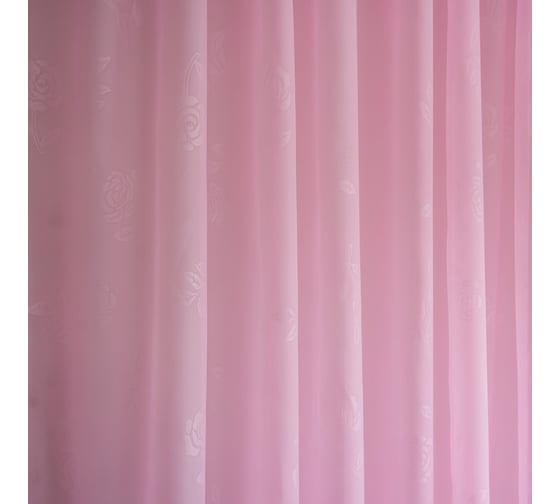 Штора witerra вуаль, с тиснением, роза, 300x260, светло-розовый 10394