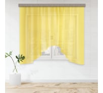 Штора для кухни witerra вуаль-однотонная, арка, 285x160, светло-желтый 104286