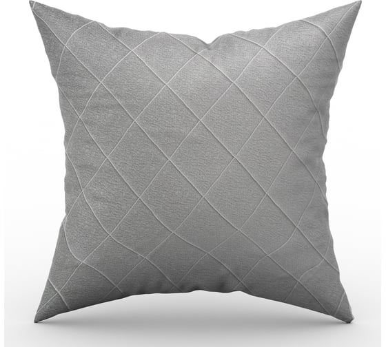 Чехол для подушки witerra жаккард ромбы, 40x40, с клапаном 15 см, серый 107456 1
