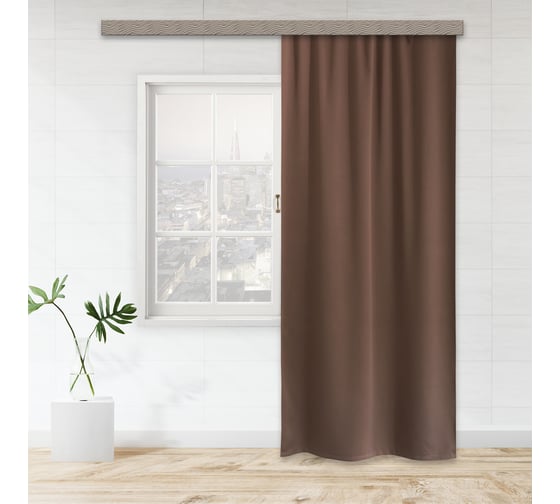 Портьерная штора witerra матовый блэкаут, коричневый, 135x260, 1 шт 100597 1
