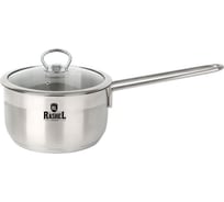 Ковш RASHEL 1 л, из нержавеющей стали, со стеклянной крышкой, 14x7.5 см R-10/10