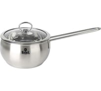 Ковш RASHEL 1.5 л, из нержавеющей стали, со стеклянной крышкой, 16x8 см R-10/15s