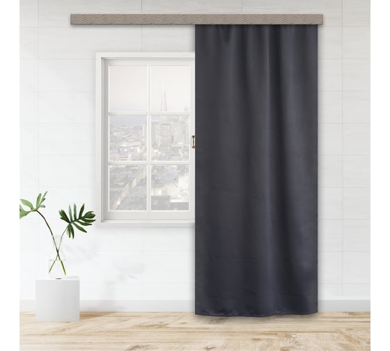 Портьерная штора witerra матовый, блэкаут, черный, 135x260, 1 шт 105362 1