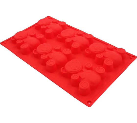 Силиконовая форма для выпечки Кошкин Дом Мишки, 6 ячеек, 29x17x2 см 50-11-023