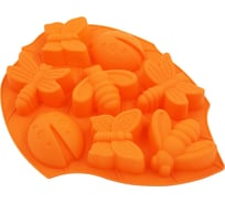 Силиконовая форма для выпечки Кошкин Дом Пчелки-бабочки, 8 ячеек, 27x20x2.8 см 50-11-019