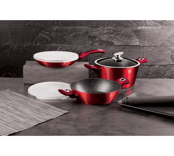 Набор посуды BerlingerHaus Burgundy Metallic Line 6 предметов BH-7046 7046-BH