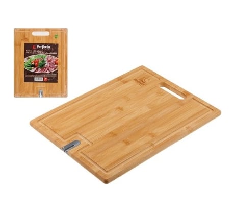 Разделочная доска PERFECTO LINEA Bamboo с точилкой для ножей, 39,5x30x1.5 см 35-395301