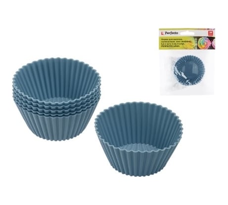 Силиконовая форма для выпечки PERFECTO LINEA Bluestone кекс, 6.5 см, 6 штук 20-100651
