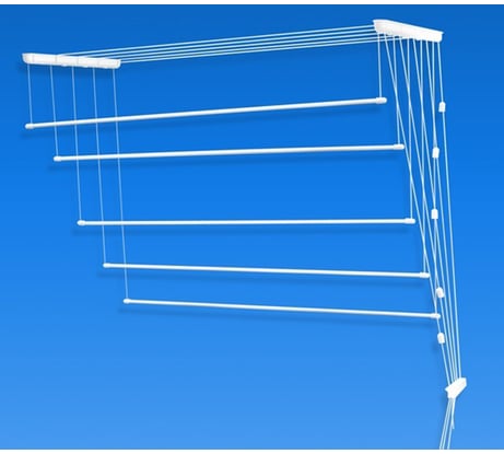 Потолочная сушилка для белья Лиана 1.8 м белая 5 веревок 510795
