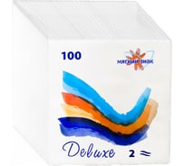 Бумажная салфетка МЯГКИЙ ЗНАК белая 24x24 см 2 слоя 100 шт в упаковке 40 ПС-С50н
