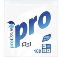 Салфетка бумажная Protissue, белая, 24x24 см, 100 листов, С-184