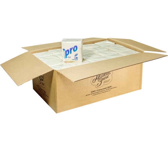 Бумажная салфетка Protissue pro белая, 24x24 см, 1 слой, 100 шт./упаковка 40 ПС-С184н 1