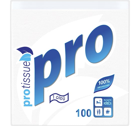 Салфетка бумажная Protissue, белая, 24×24 см, 1-слойная, 100 шт/уп, 40 уп в упаковке С-184