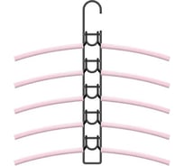 Вешалки-плечики Абсолют Уют №1 розовая резинка черный АЧ 8624