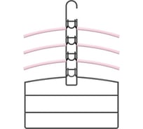 Вешалки-плечики Абсолют Уют №2 розовая резинка черный АЧ 8625