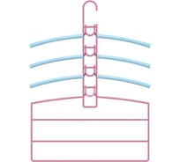 Вешалки-плечики Абсолют Уют №2 голубая резинка розовый АЧ 8634