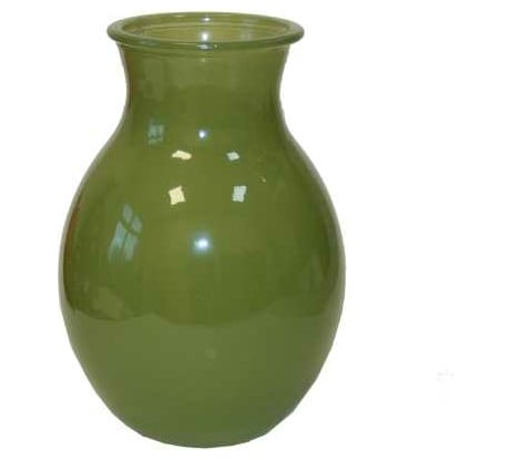 Ваза Никольский завод светотехнического стекла 92-003-1-20 Доника высота 19.5 см олива опак 067706