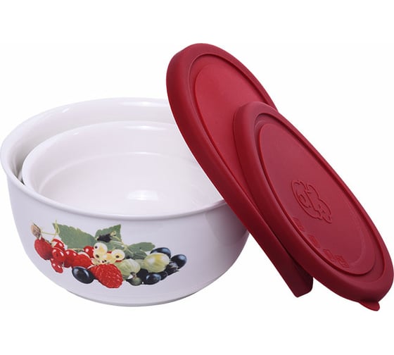 Набор салатников с крышкой OURSSON красный BS1888RC/RD