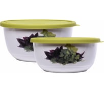 Набор салатников с крышкой OURSSON зеленое яблоко BS3490RC/GA
