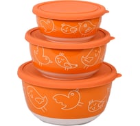 Набор салатников с крышкой OURSSON оранжевый BS4085RC/OR