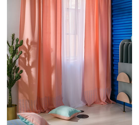 Готовая штора Moroshka MCNY 140x260 см, крепление: шторная лента, цвет розовый 910-207-02