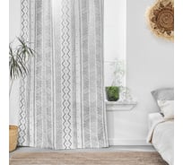 Готовая штора Moroshka Nomads, крепление: шторная лента, цвет черный белый 140x260 см 915-207-01