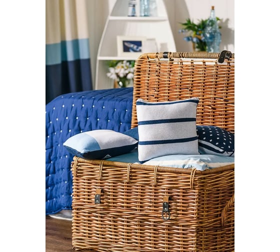 Декоративная подушка Moroshka 30x30 см Maritime двухсторонняя, съемный чехол xx009-79
