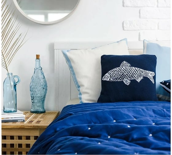 Декоративная подушка Moroshka 40x40 см Maritime двухсторонняя, съемный чехол xx009-80