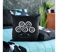 Декоративная подушка Moroshka Irony 40x40 см, на потайной молнии, цвет черный xx010-82