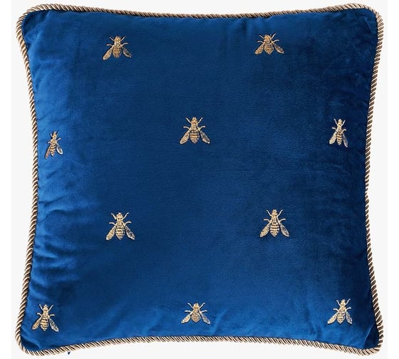 Декоративная подушка Moroshka Zolotoy Roy, на потайной молнии, цвет синий, 40x40 см 938-201-01