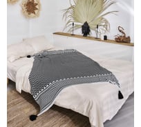 Плед Moroshka Nomads 130x170 см, цвет белый черный 915-202-01