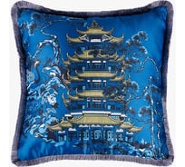 Декоративная подушка Moroshka Kitayskaya, на потайной молнии, цвет синий желтый, 40x40 см 948-201-02