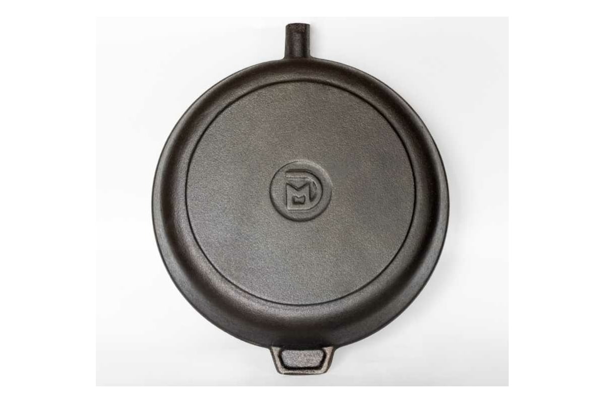 Блинная чугунная сковорода Davr Metall 24 см, со съемной ручкой блинная ...