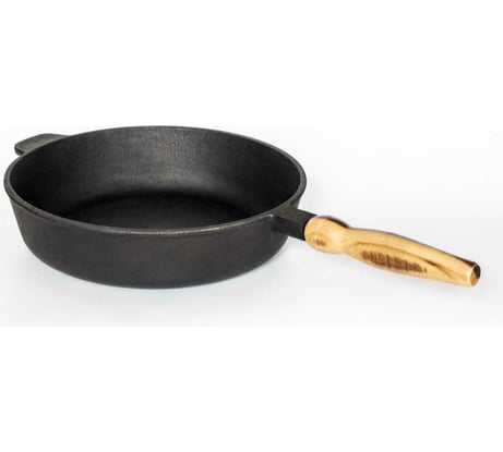 Чугунная сковорода Davr Metall 26 см, высота 6 см, со съемной ручкой сковорода(260х60)